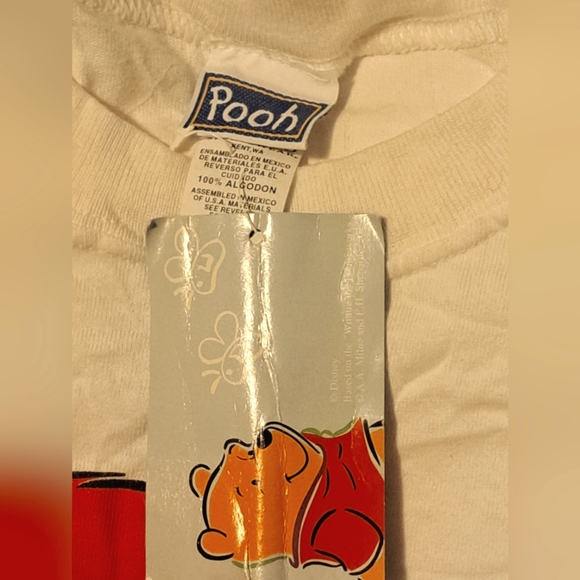 Vintage Disney POOH Casual Crewneck White Graphic Tee Tigger New Sz Large - Picture 6 of 8